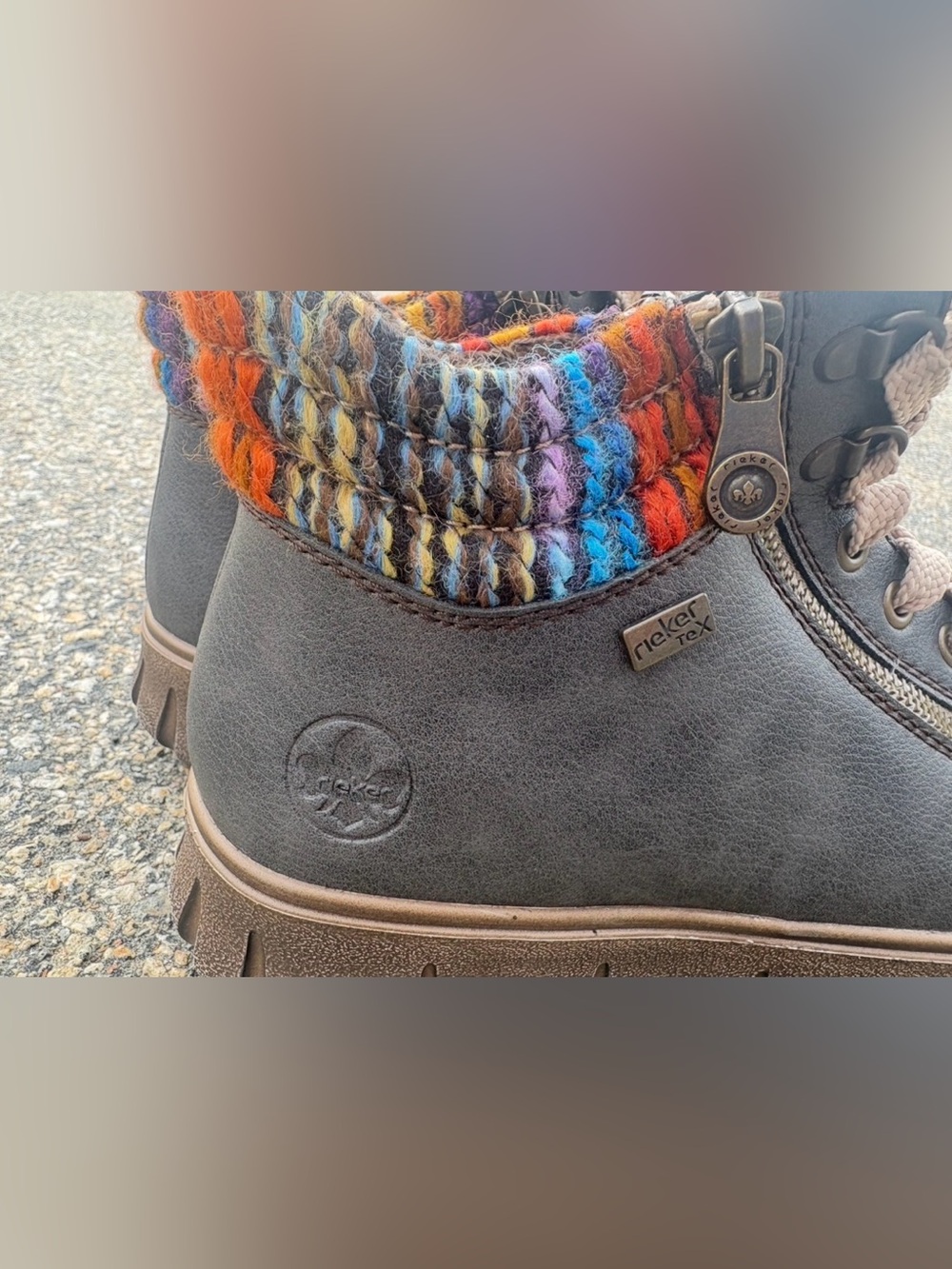 NWOB! Rieker N1305 HEIKE Women’s Water Resistant Boots,9.5,Basalt/Orange Multi - Picture 3 of 15